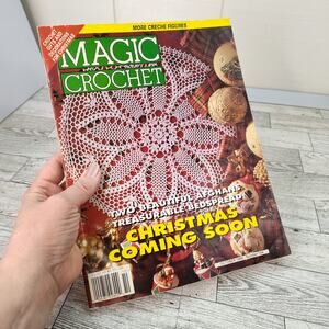 Magic Crochet Christmas 1996 Vintage Craft Booklet Patterns Afghan Creche Figure